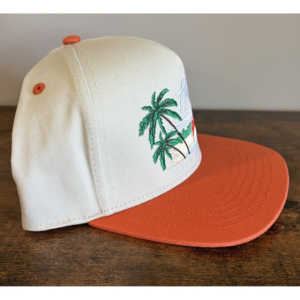 Bass Pro Shops Florida Flamingo Flat Bill Hat SnapBack White and Orange - Picture 4 of 10